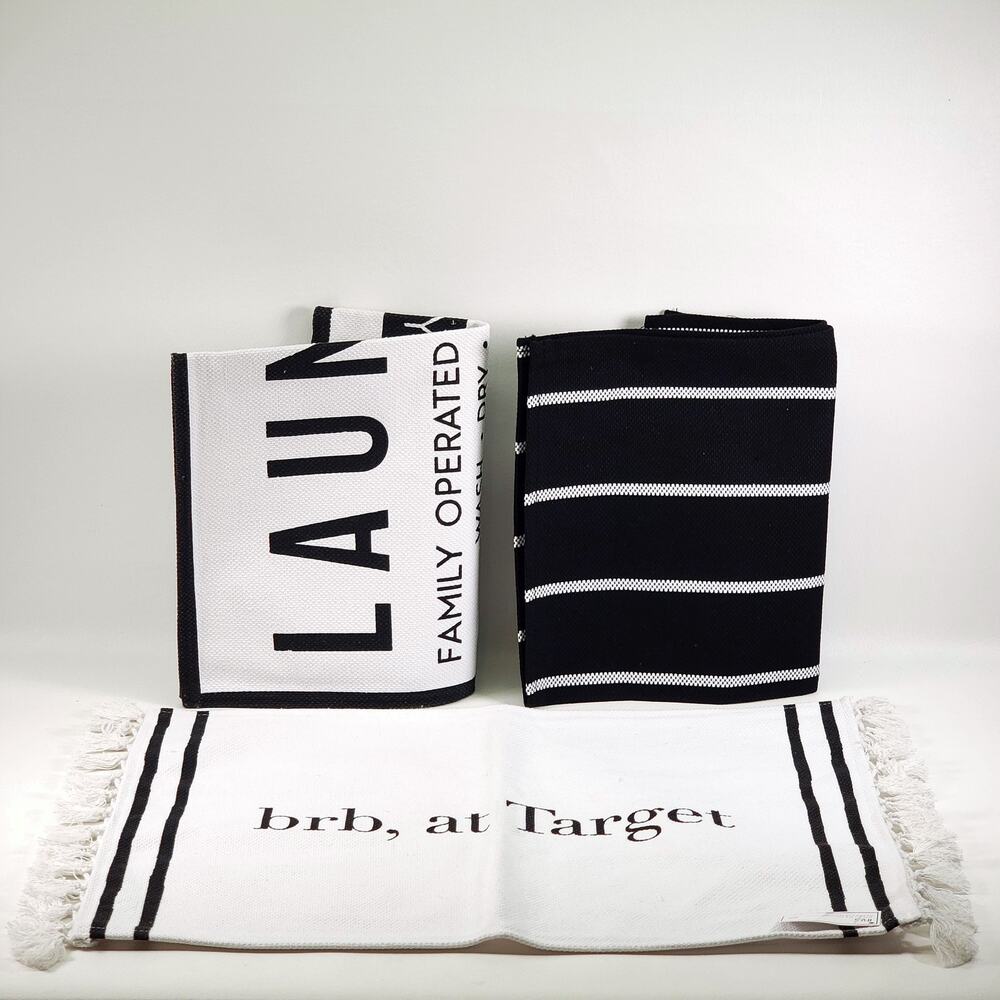3‑Pack Decorative Humorous Floor Mats by Target 24 x 16 in New Spellout Modern